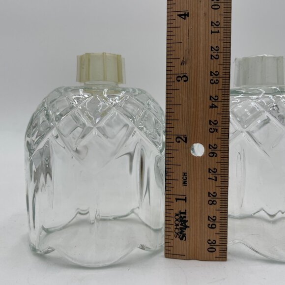 Vintage Pineapple Design Clear Glass Votive Cups Candle Holders Set Of 2 - Picture 4 of 5